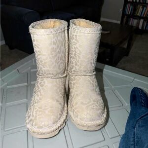 Bearpaw Metallic Leopard Boots Kids Size 13 – Faux Fur Lined Winter Boots | Cozy